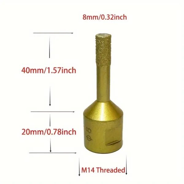 8mm, M14 Dry/Wet Drilling Diamond Drill Bit Holes Opener - Image 2